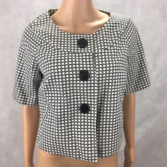 AGB B&W POLKA DOT HALF SLEEVE JACKET SZ 6!!!!!!!!! - Picture 1 of 6